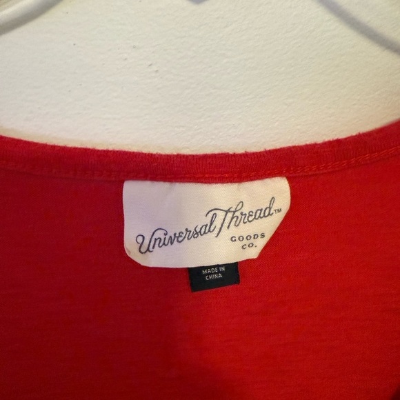 Universal Thread Red Short Sleeve Tie Front T-Shirt - Picture 2 of 5